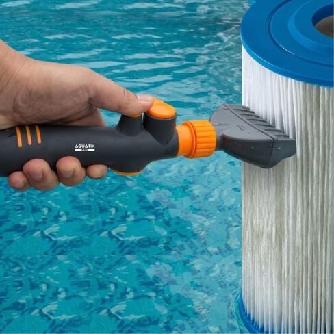 منظف ​​خرطوشة فلتر حمام السباحة والسبا Aquatix Pro Premium، يزيل الحطام والأوساخ من مرشحات حمام السباحة في ثوانٍ، منظف فلتر خرطوشة حمام السباحة شديد التحمل، من أجل تدفق نظيف للمياه اليوم! (1) in Kuwait