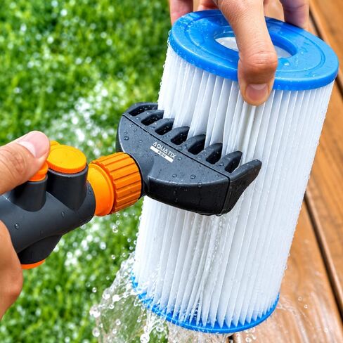 منظف ​​خرطوشة فلتر حمام السباحة والسبا Aquatix Pro Premium، يزيل الحطام والأوساخ من مرشحات حمام السباحة في ثوانٍ، منظف فلتر خرطوشة حمام السباحة شديد التحمل، من أجل تدفق نظيف للمياه اليوم! (1) in Kuwait