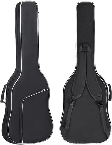 GIGKOUKI Bass Guitar Bag Gig Bag 0.35 inch Backpack Padded Soft Case Padding Black Electric Bass Case with Back Hanger Loop and Neck Strap in Kuwait