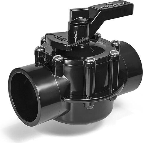 FibroPool Swimming Pool Diverter Valve - 2 Inch - 2 Way - Positive Seal & Non Lube Replacement Valve for Pools and Spas in Kuwait