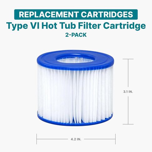 Bestway SaluSpa Filter Cartridge (VI) 2-Pack | Compatible with All SaluSpa Inflatable Hot Tub and Spa Models in Saudi Arabia