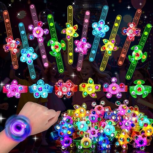 24PCS Light Up Fidget Spinner Bracelets Glow Party Favors for Kids 4-8 8-12 in Saudi Arabia