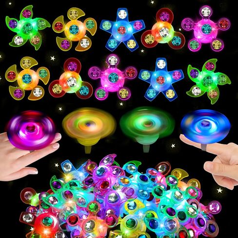 24PCS Light Up Fidget Spinner Ring Glow Party Favors Bulk for Kids 4-8 8-12 in Saudi Arabia