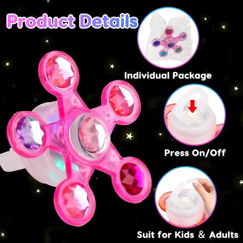 24PCS Light Up Fidget Spinner Ring Glow Party Favors Bulk for Kids 4-8 8-12 in Saudi Arabia