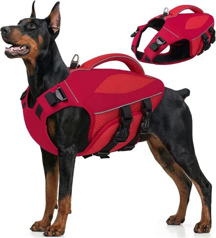 AOFITEE Large Dog Life Jacket High Buoyancy Dog Life Vest for Swimming, XL in Saudi Arabia