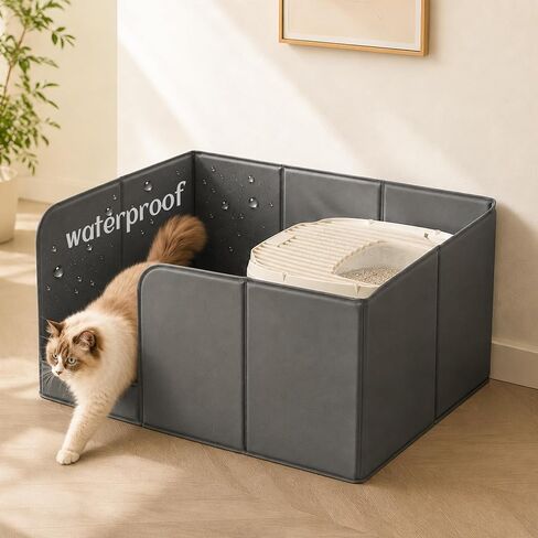 PETKARAY Extra Large Waterproof Cat Litter Box Enclosure Splash Guard in Saudi Arabia