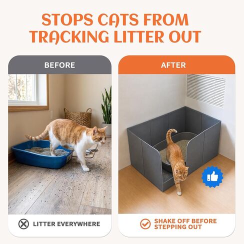 PETKARAY Extra Large Waterproof Cat Litter Box Enclosure Splash Guard in Saudi Arabia