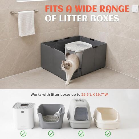 PETKARAY Extra Large Waterproof Cat Litter Box Enclosure Splash Guard in Saudi Arabia