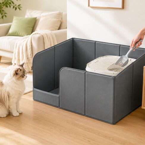 PETKARAY Extra Large Waterproof Cat Litter Box Enclosure Splash Guard in Saudi Arabia