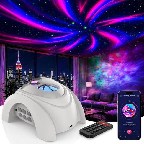 Galaxy Projector, Star Projector Light for Bedroom, Bluetooth Speaker and 8 White Noise, Night Light for Kids Adults Game Room, Home Theater, Ceiling, Christmas, Room Decor in Kuwait