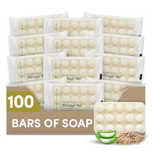 1-Shoppe All-in-Kit Diversified Hospitality Body Bar Soap، وسائل راحة فندقية بحجم مناسب للسفر، 1.75 أونصة (علبة بها 100 قطعة) in Kuwait