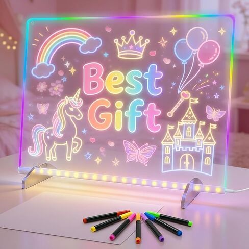 17" LED Drawing Board for Kids, Birthday Gift for Girls Age 3-12+ Years Old in Saudi Arabia