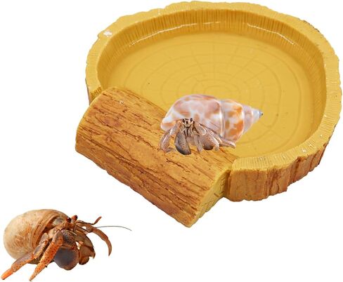 Hermit Crab Pool, Resin Reptile Water Bowl & Bathing Dish, Aquarium Tank Cage Habitat Accessories for Small to Medium Hermit Crab Turtles Lizard Frog Gecko Bearded Dragon in Kuwait