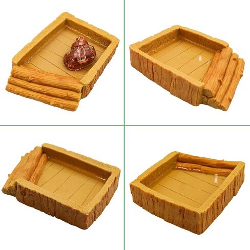 Hermit Crab Pool, Resin Reptile Water Bowl & Bathing Dish, Aquarium Tank Cage Habitat Accessories for Small to Medium Hermit Crab Turtles Lizard Frog Gecko Bearded Dragon in Kuwait