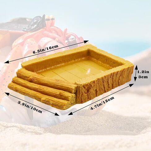 Hermit Crab Pool, Resin Reptile Water Bowl & Bathing Dish, Aquarium Tank Cage Habitat Accessories for Small to Medium Hermit Crab Turtles Lizard Frog Gecko Bearded Dragon in Kuwait