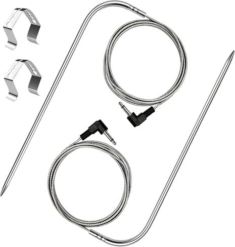 Replacement for Pit Boss Meat Probe Pellet Grills and Pellet Smokers Parts,2pc Waterproof BBQ Temperature Probe,3.5 mm Plug,Equipped with Stainless Steel Grill Holder 2pc in Kuwait