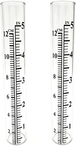 5" Rain Gauge Replacement Tube Glass for Outdoor Garden Yard Home, Best Rated 2 Pcs in Kuwait