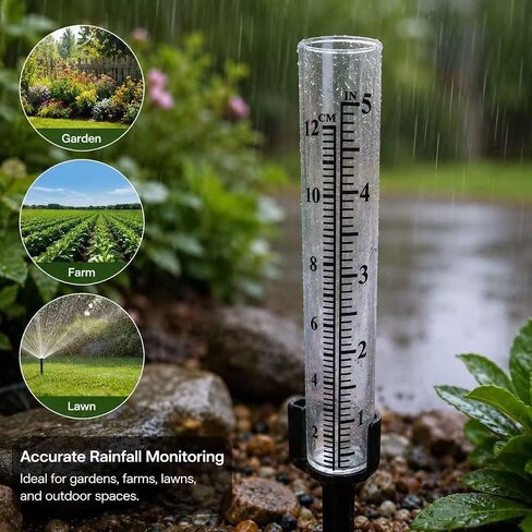 5" Rain Gauge Replacement Tube Glass for Outdoor Garden Yard Home, Best Rated 2 Pcs in Kuwait