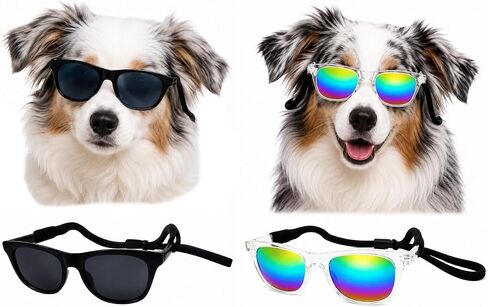 G006 Dog Pet Retro 80s Costume Sunglasses for Medium Breed (Medium, 18-40 lbs, Black) in Saudi Arabia