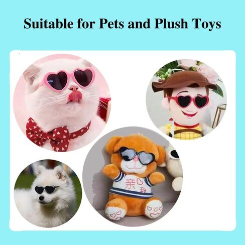 namph Heart Shaped Sunglasses 8 Pcs, Cute Mini Heart Glasses for 17 & 23 Inch Porch Goose Statue, 8 Colors Dress Up Accessories for Lawn Goose Outfits, Small Pets and Plush Toys in Kuwait