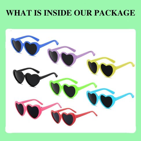 namph Heart Shaped Sunglasses 8 Pcs, Cute Mini Heart Glasses for 17 & 23 Inch Porch Goose Statue, 8 Colors Dress Up Accessories for Lawn Goose Outfits, Small Pets and Plush Toys in Kuwait