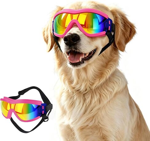Dog Goggles for Small Breed Pet Sunglasses Eye Protection Anti-UV Doggy Driving Goggles Dog Shades for Bright Light/Wind/Debris, S in Saudi Arabia
