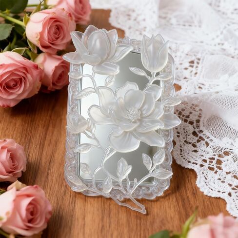 GLOBLELAND 3D Flowers Silicone Mold for Polymer Clay Soap 7.6x4.7inch White Magnolias Florals Mould for DIY Craft Projects Furniture Dresser Decor in Kuwait