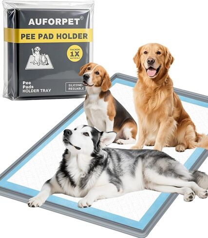 Dog Pee Pad Holder Tray, Fits for 22"x22", with Drain Ridges & Raised Edge in Kuwait