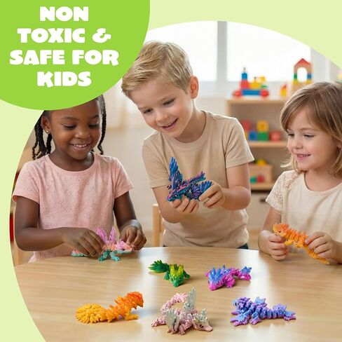 JOYIN 12 Pcs 3D Printed Dragon Blind Box Series, Mystery Box Party Favors for Kids 8-12, Mini Articulated Fidget Animals, Bulk Sensory Toys for Goodie Bags, Classroom Prizes & Birthday Gifts in Kuwait