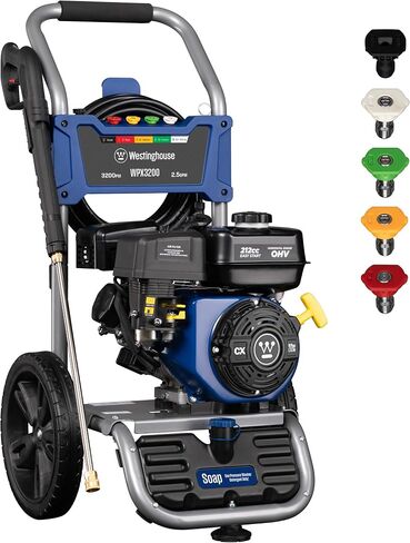 Westinghouse WPX3200 Gas Pressure Washer, 3200 PSI and 2.5 Max GPM, Onboard Soap Tank, Spray Gun and Wand, 5 Nozzle Set, CARB Compliant, for Cars/Fences/Driveways/Homes/Patios/Furniture in Saudi Arabia