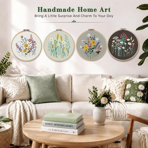CYANFOUR 4 Pack Beginner Embroidery Kit for Adults with Video & Instruction in Kuwait