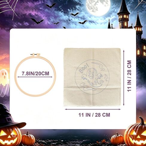Myfelicity Halloween Punch Needle Embroidery Kit, Set of 3 Hoop Designs in Saudi Arabia