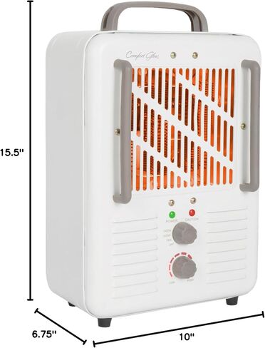 Comfort Glow EUH341 Milkhouse Style Electric Heater 5,200 Btu, White, Length: 7in, Width: 10.25in, Height: 15.5in in Saudi Arabia