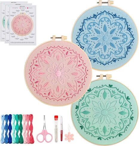 Morledoa Mandala Embroidery Kit for Beginners with Video & Instruction in Kuwait