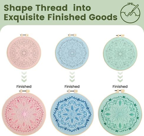 Morledoa Mandala Embroidery Kit for Beginners with Video & Instruction in Kuwait
