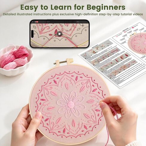 Morledoa Mandala Embroidery Kit for Beginners with Video & Instruction in Kuwait