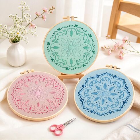 Morledoa Mandala Embroidery Kit for Beginners with Video & Instruction in Kuwait