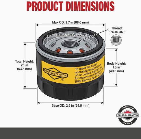 Briggs & Stratton 842921 Oil Filter for BIG BLOCK Engines in Kuwait