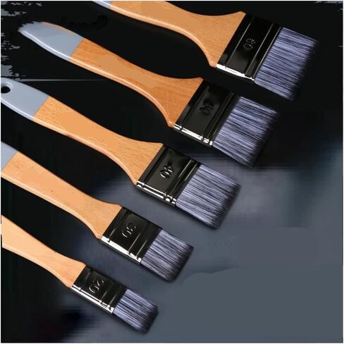 5Pcs Flat Head Oil Painting Acrylic Row Brush Gouache Watercolor Artist Paint Wall Painting Nylon Hair Beech Rod Clean Brush in Saudi Arabia