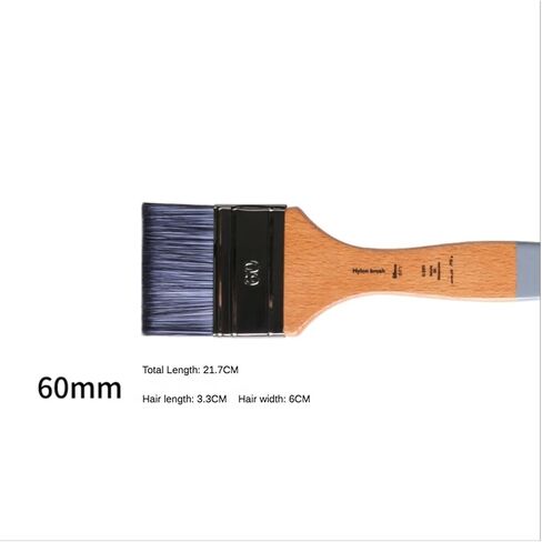 5Pcs Flat Head Oil Painting Acrylic Row Brush Gouache Watercolor Artist Paint Wall Painting Nylon Hair Beech Rod Clean Brush in Saudi Arabia