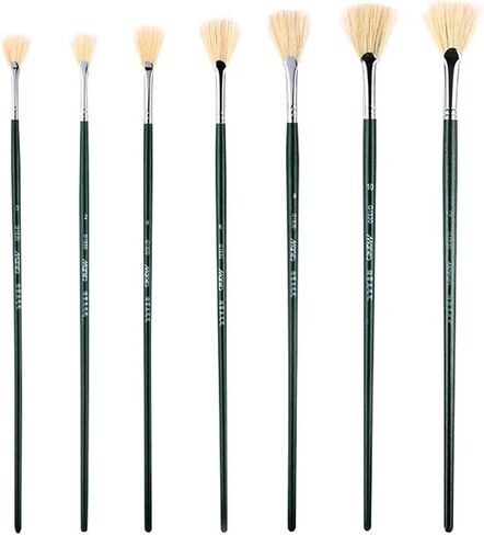 Bristle Fan Pen Fish Tail Fan Brush Watercolor Acrylic Oil Painting Brush Art Painting Supplies 7 Pc in Saudi Arabia