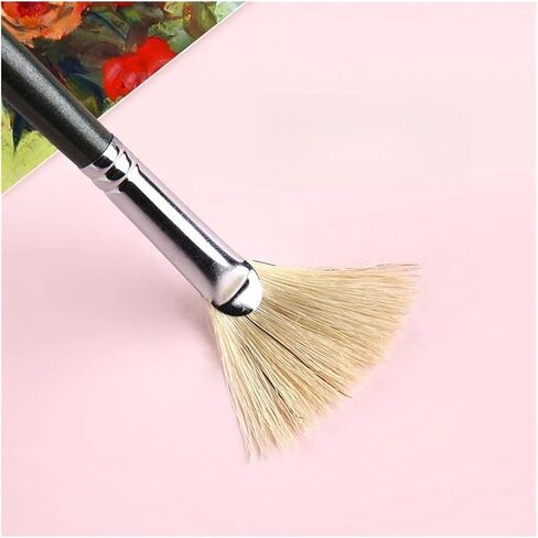 Bristle Fan Pen Fish Tail Fan Brush Watercolor Acrylic Oil Painting Brush Art Painting Supplies 7 Pc in Saudi Arabia