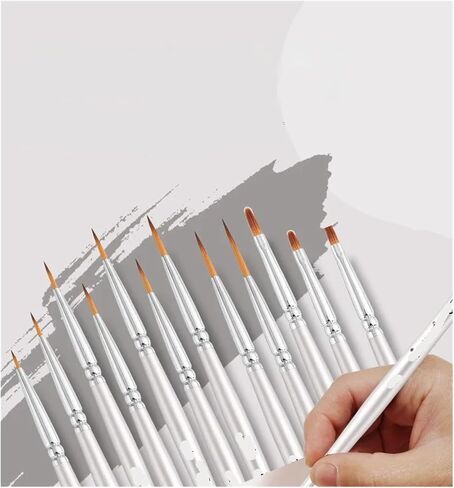 12models Imported Nylon Long Tail Line Brush Very Fine Cartoon Art Line Outline Detail Pen Digital Birch Watercolor Painting Pen in Saudi Arabia