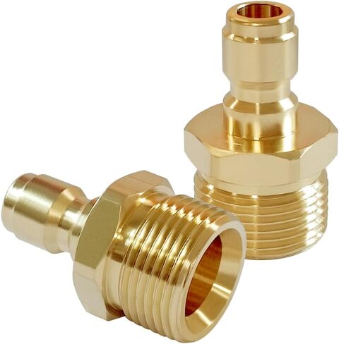 Uenede 2PCS النحاس غسالة الضغط المقرنة، M22-14mm الذكور × 3/8 "NPT ذكر الموضوع، 4500PSI متري عرافة الحلمة اقتران محول المناسب in Kuwait