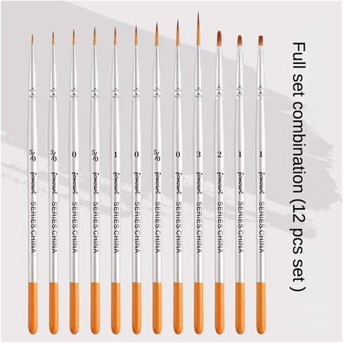 12models Imported Nylon Long Tail Line Brush Very Fine Cartoon Art Line Outline Detail Pen Digital Birch Watercolor Painting Pen in Saudi Arabia