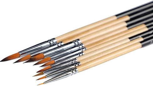 10 Nylon Hair Line Drawing Brush Stroke Oil Painting Pigment Acrylic Gouache Watercolor Long Pole Pen in Kuwait
