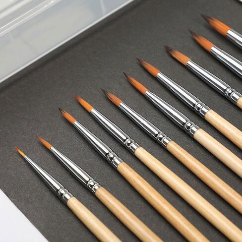 10 Nylon Hair Line Drawing Brush Stroke Oil Painting Pigment Acrylic Gouache Watercolor Long Pole Pen in Kuwait