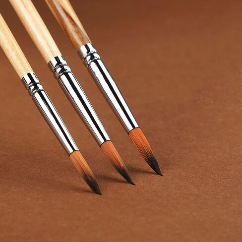 10 Nylon Hair Line Drawing Brush Stroke Oil Painting Pigment Acrylic Gouache Watercolor Long Pole Pen in Kuwait