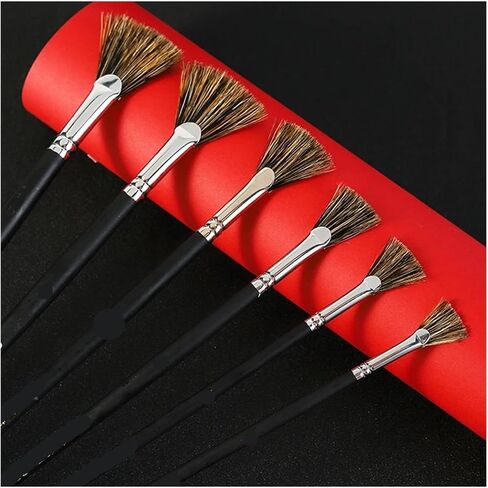 6pcs Brush Pen Set Fan Shape Art Supplies Painting Pen Oil Painting Brush Student Stationery in Saudi Arabia