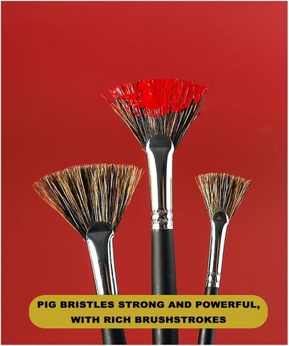 6pcs Brush Pen Set Fan Shape Art Supplies Painting Pen Oil Painting Brush Student Stationery in Saudi Arabia